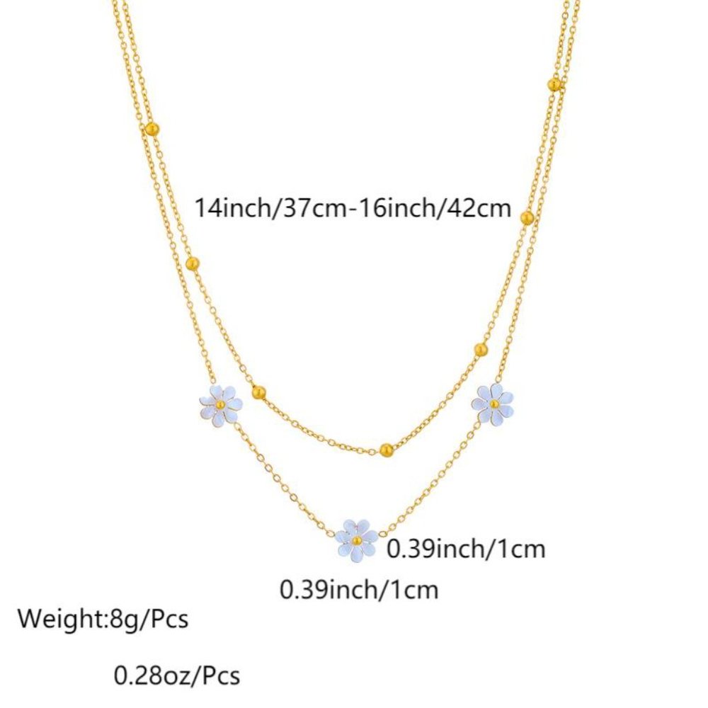 3/$35 18K Gold Plated Flower Pendant Chain Necklace Layered Choker Jewelry - Picture 4 of 8